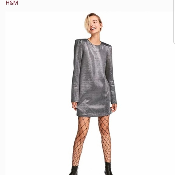 h and m silver dress Women's Dark gray Draped H&M Silver Maxi Dresses |